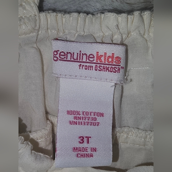 White Tiered Ruffled Braided Strap Cotton Dress 3T - Picture 5 of 5